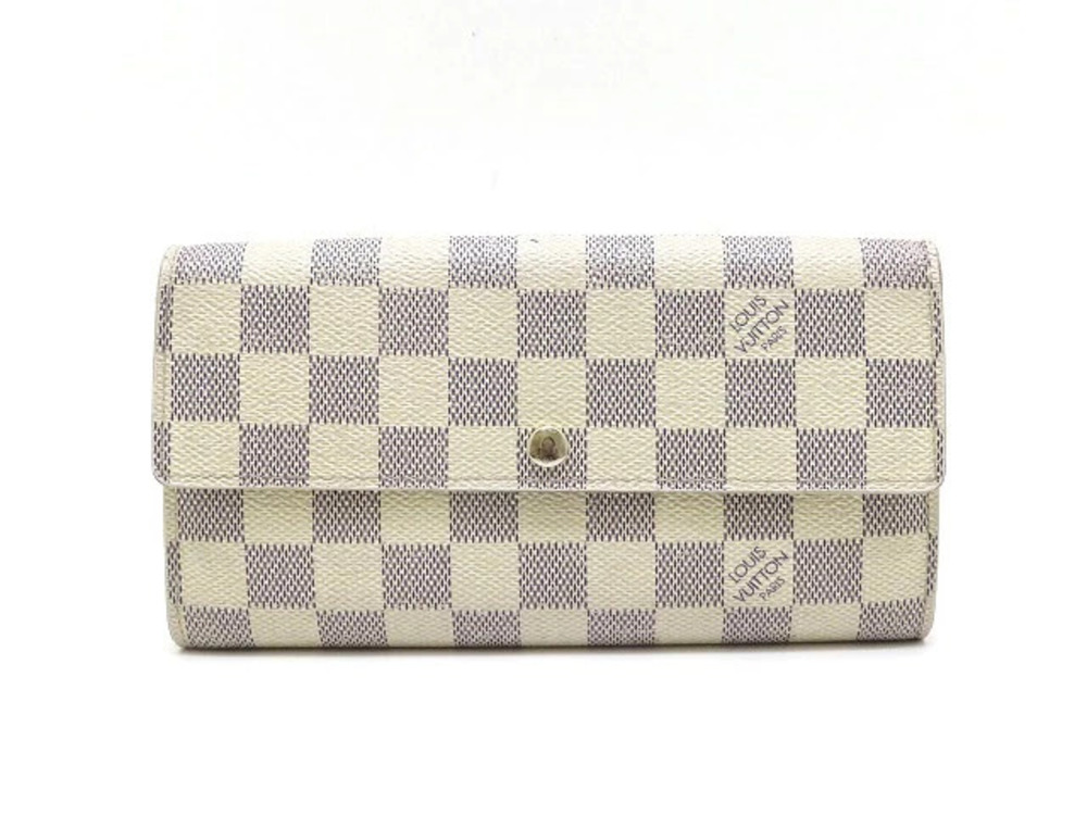 LOUIS VUITTON Portefeuille Sarah Damier Azur White